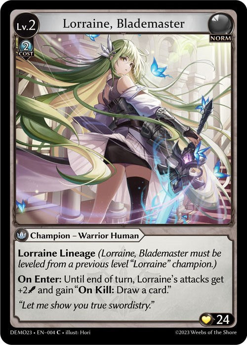 Lorraine, Blademaster (004) [2023 Demo Deck] | Card Merchant Takapuna