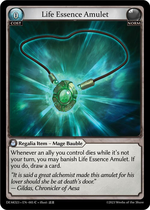 Life Essence Amulet (005) [2023 Demo Deck] | Card Merchant Takapuna