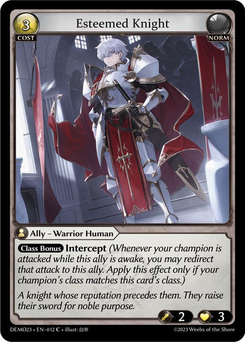 Esteemed Knight (012) [2023 Demo Deck] | Card Merchant Takapuna