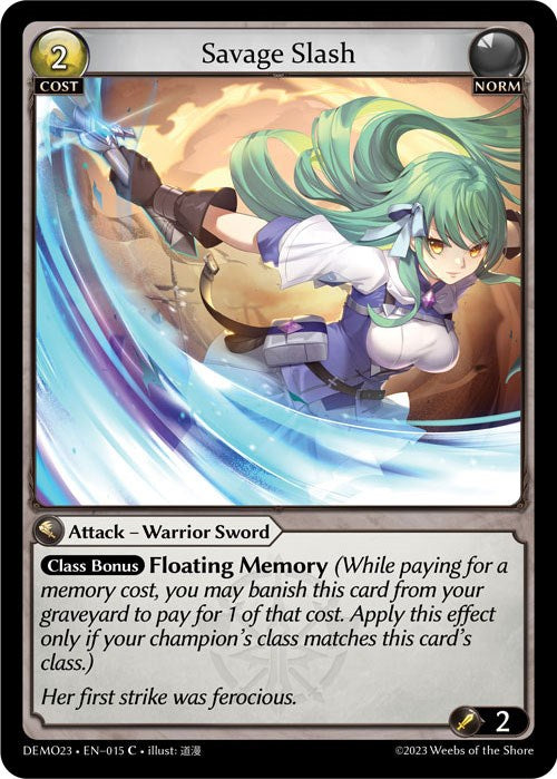 Savage Slash (015) [2023 Demo Deck] | Card Merchant Takapuna