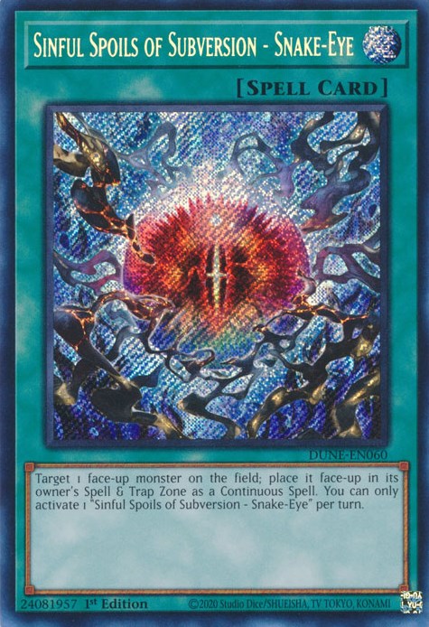 Sinful Spoils of Subversion - Snake-Eye [DUNE-EN060] Secret Rare | Card Merchant Takapuna