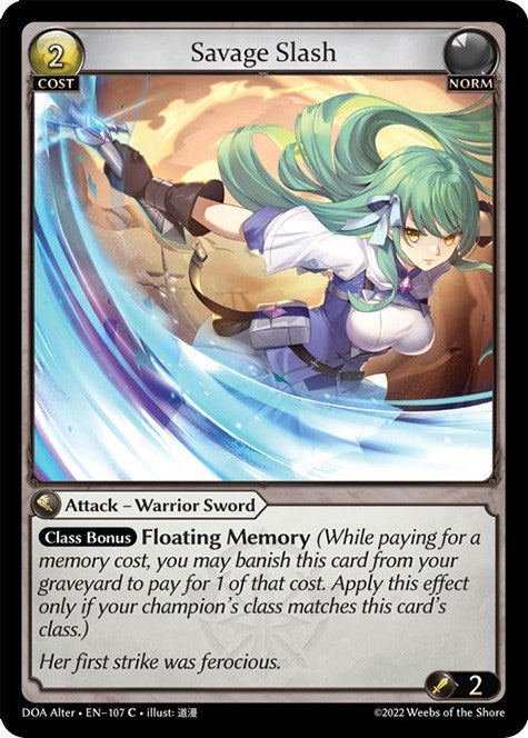 Savage Slash (107) [Dawn of Ashes: Alter Edition] | Card Merchant Takapuna