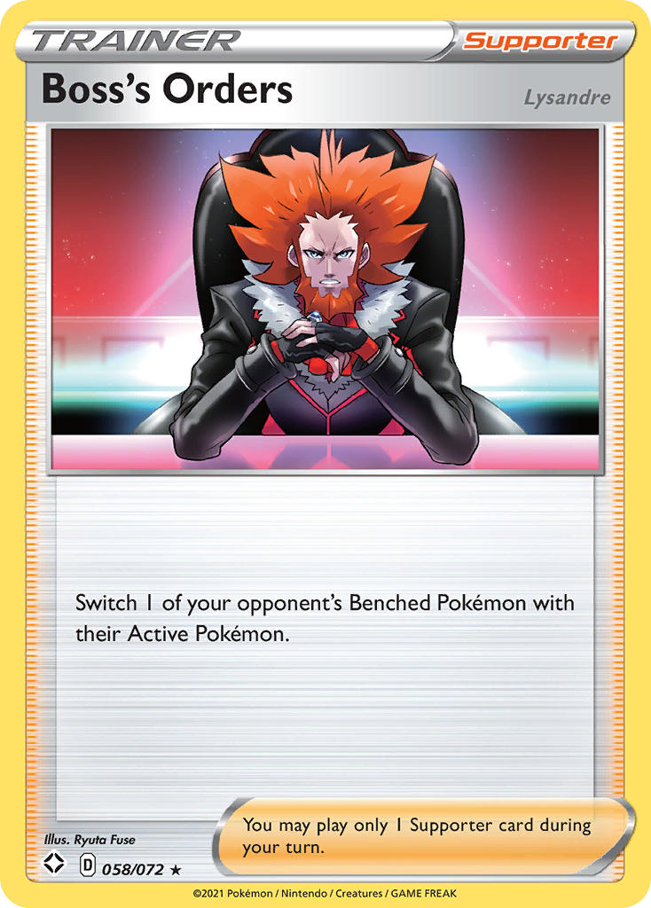 Boss's Orders (058/72) (Theme Deck Exclusive) [Sword & Shield: Shining Fates] | Card Merchant Takapuna