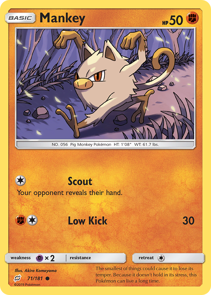 Mankey (71/181) [Sun & Moon: Team Up] | Card Merchant Takapuna