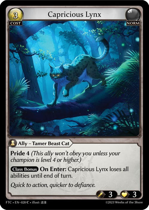 Capricious Lynx (028) [Fractured Crown] | Card Merchant Takapuna