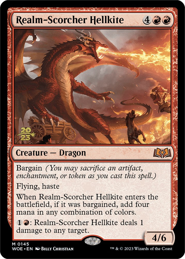 Realm-Scorcher Hellkite [Wilds of Eldraine Prerelease Promos] | Card Merchant Takapuna