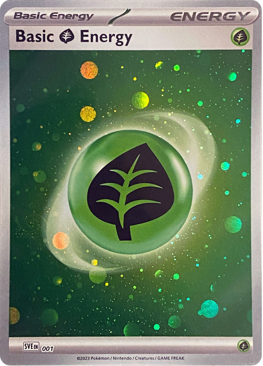 Basic Grass Energy (001) (Cosmos Holo) [Scarlet & Violet: Base Set] | Card Merchant Takapuna