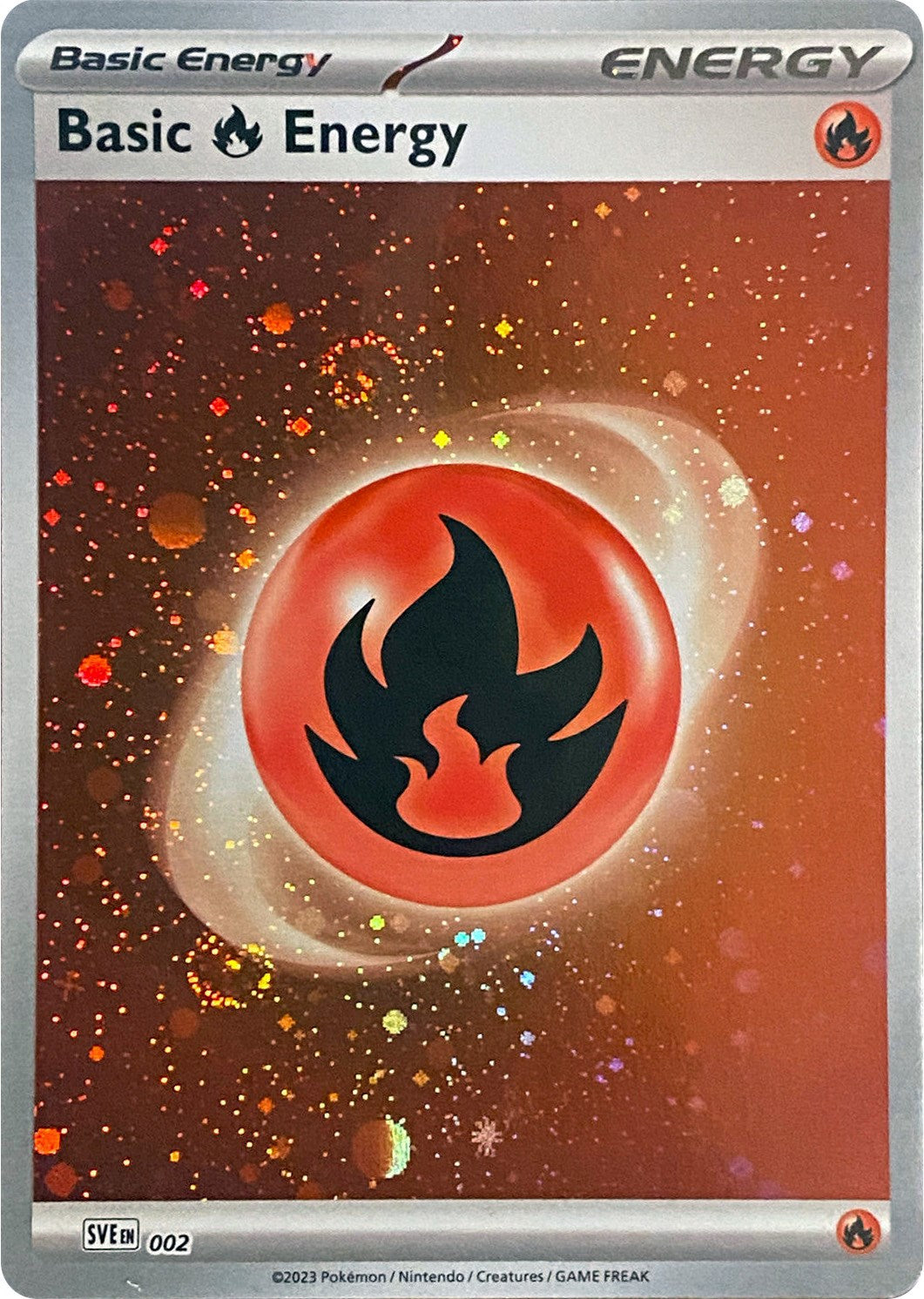 Basic Fire Energy (002) (Cosmos Holo) [Scarlet & Violet: Base Set] | Card Merchant Takapuna
