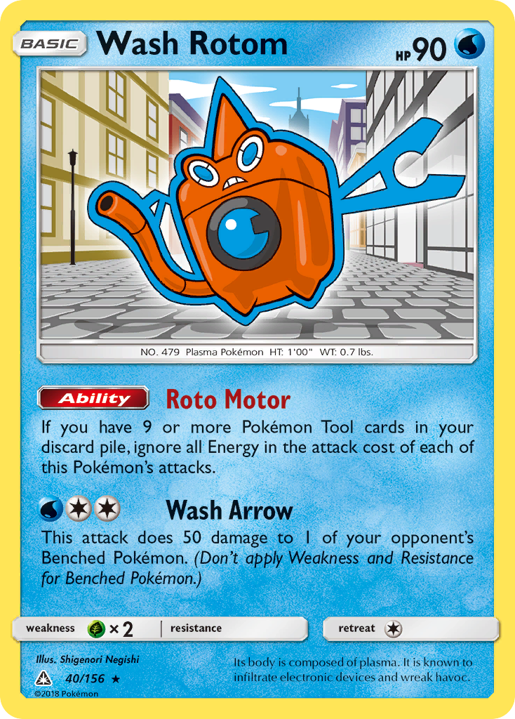 Wash Rotom (40/156) [Sun & Moon: Ultra Prism] | Card Merchant Takapuna