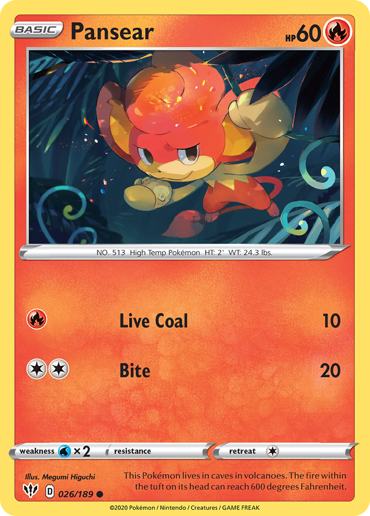 Pansear (026/189) [Sword & Shield: Darkness Ablaze] | Card Merchant Takapuna