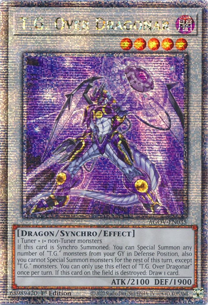 T.G. Over Dragonar (Quarter Century Secret Rare) [AGOV-EN035] Quarter Century Secret Rare | Card Merchant Takapuna