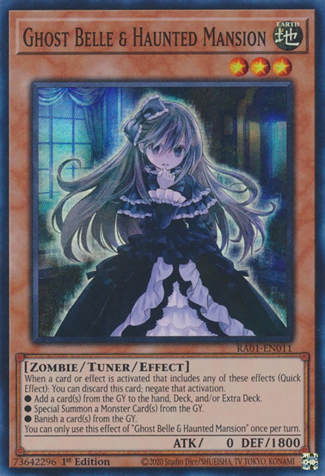 Ghost Belle & Haunted Mansion [RA01-EN011] Super Rare | Card Merchant Takapuna