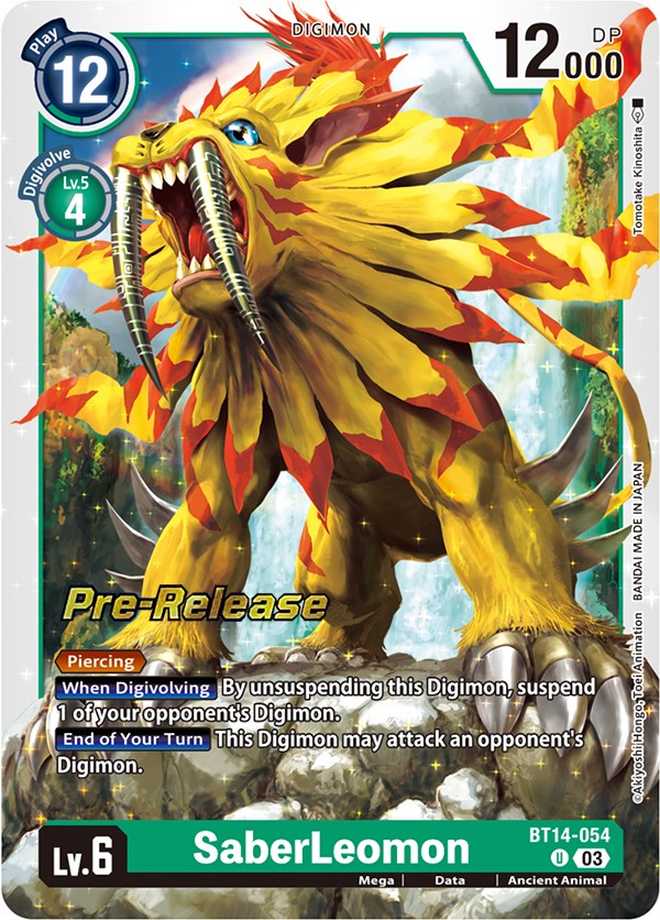 SaberLeomon [BT14-054] [Blast Ace Pre-Release Cards] | Card Merchant Takapuna