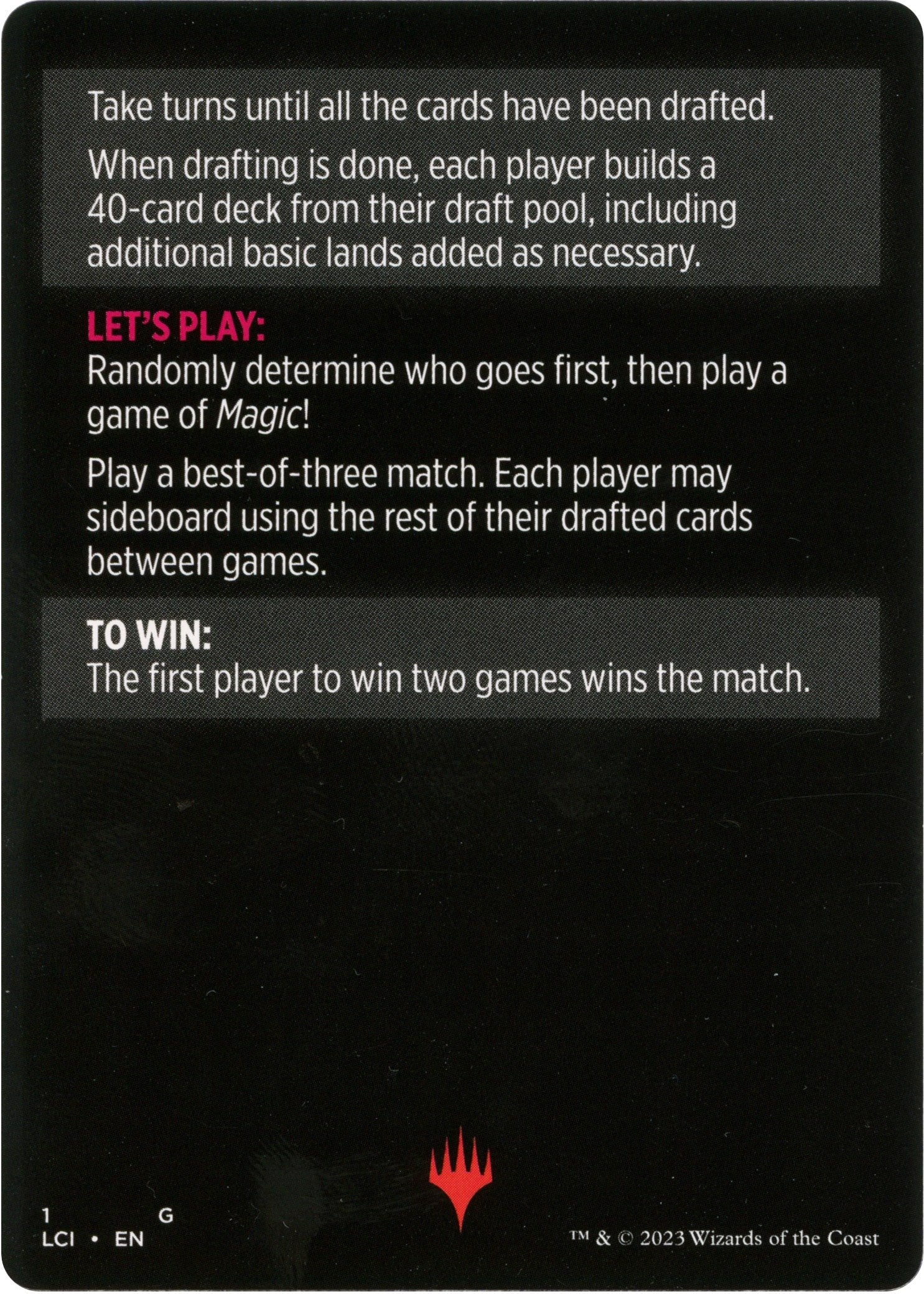 Winchester Draft (Magic Minigame) [The Lost Caverns of Ixalan Minigame] | Card Merchant Takapuna