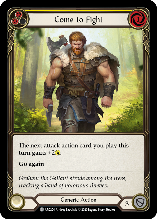 Come to Fight (Yellow) [U-ARC204] (Arcane Rising Unlimited)  Unlimited Rainbow Foil | Card Merchant Takapuna