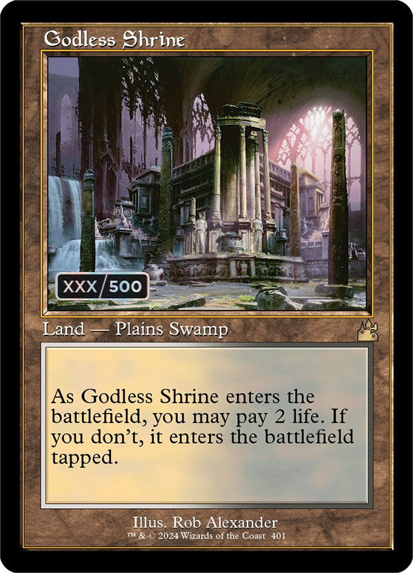 Godless Shrine (Retro) (Serialized) [Ravnica Remastered] | Card Merchant Takapuna