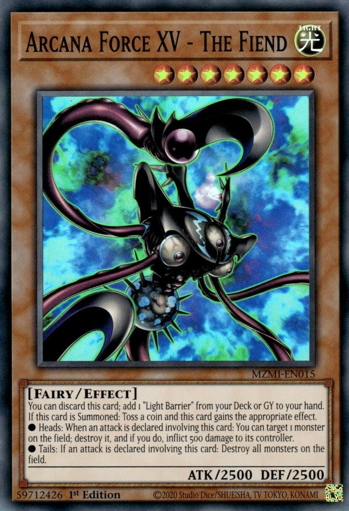Arcana Force XV - The Fiend [MZMI-EN015] Super Rare | Card Merchant Takapuna