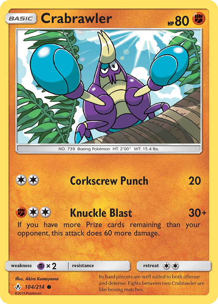 Crabrawler (104/214) [Sun & Moon: Unbroken Bonds] | Card Merchant Takapuna