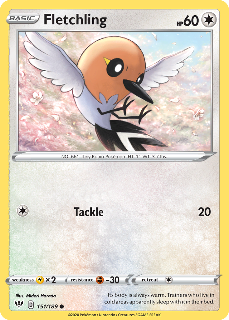 Fletchling (151/189) [Sword & Shield: Darkness Ablaze] | Card Merchant Takapuna