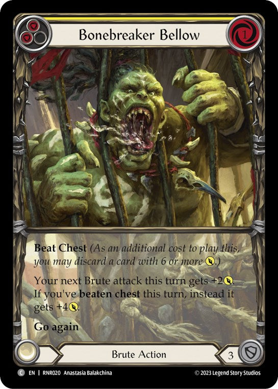 Bonebreaker Bellow (Yellow) [RNR020] (Rhinar Hero Deck) | Card Merchant Takapuna