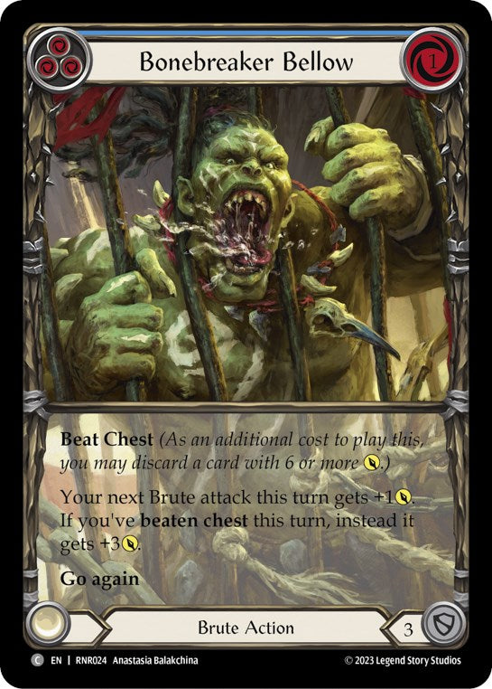 Bonebreaker Bellow (Blue) [RNR024] (Rhinar Hero Deck) | Card Merchant Takapuna