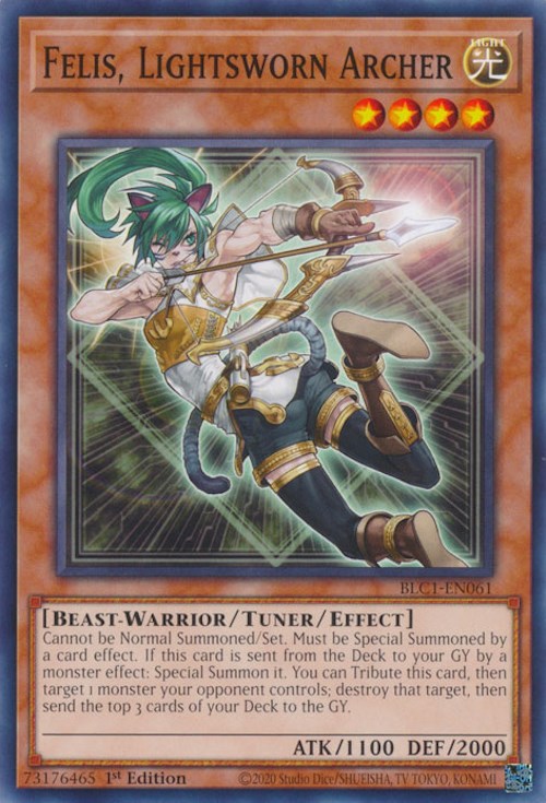 Felis, Lightsworn Archer [BLC1-EN061] Common | Card Merchant Takapuna