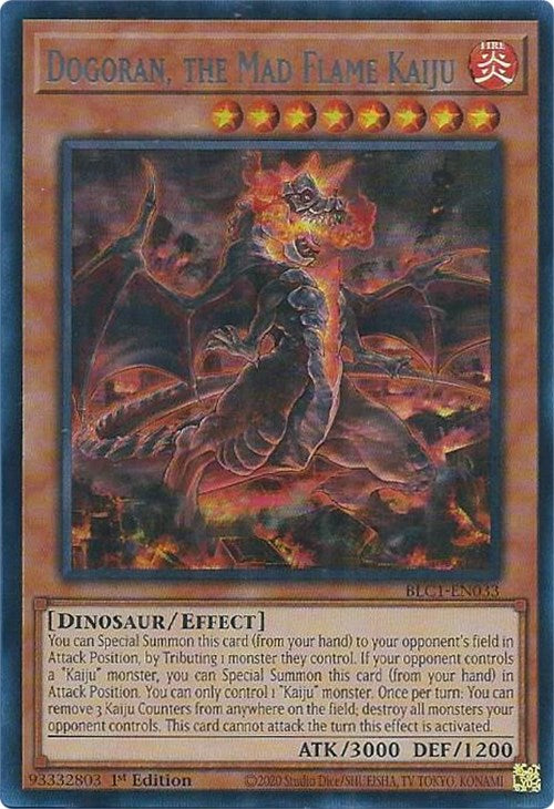 Dogoran, the Mad Flame Kaiju (Silver) [BLC1-EN033] Ultra Rare | Card Merchant Takapuna