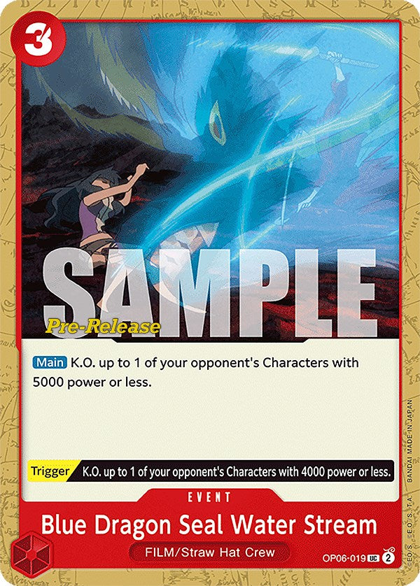 Blue Dragon Seal Water Stream [Wings of the Captain Pre-Release Cards] | Card Merchant Takapuna