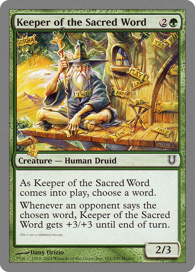 Keeper of the Sacred Word [Unhinged] | Card Merchant Takapuna