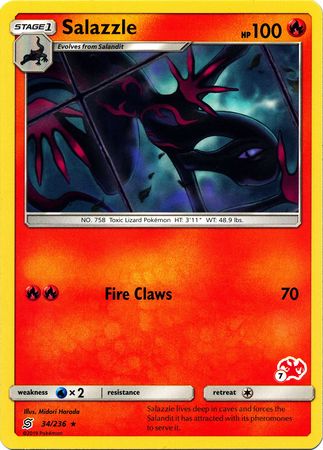 Salazzle (34/236) (Charizard Stamp #7) [Battle Academy 2020] | Card Merchant Takapuna