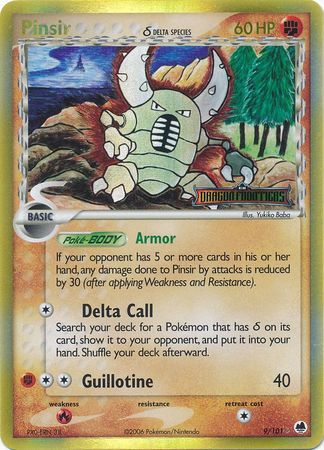 Pinsir (9/101) (Delta Species) (Stamped) [EX: Dragon Frontiers] | Card Merchant Takapuna