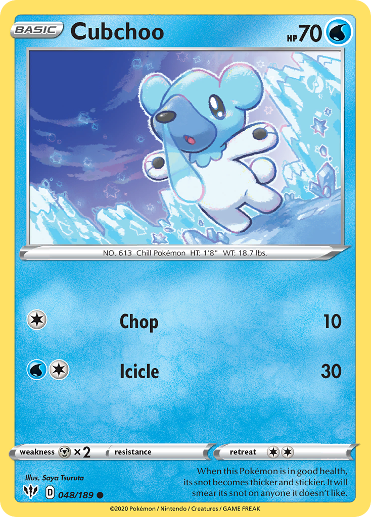 Cubchoo (048/189) [Sword & Shield: Darkness Ablaze] | Card Merchant Takapuna