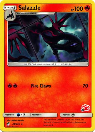 Salazzle (34/236) (Charizard Stamp #23) [Battle Academy 2020] | Card Merchant Takapuna