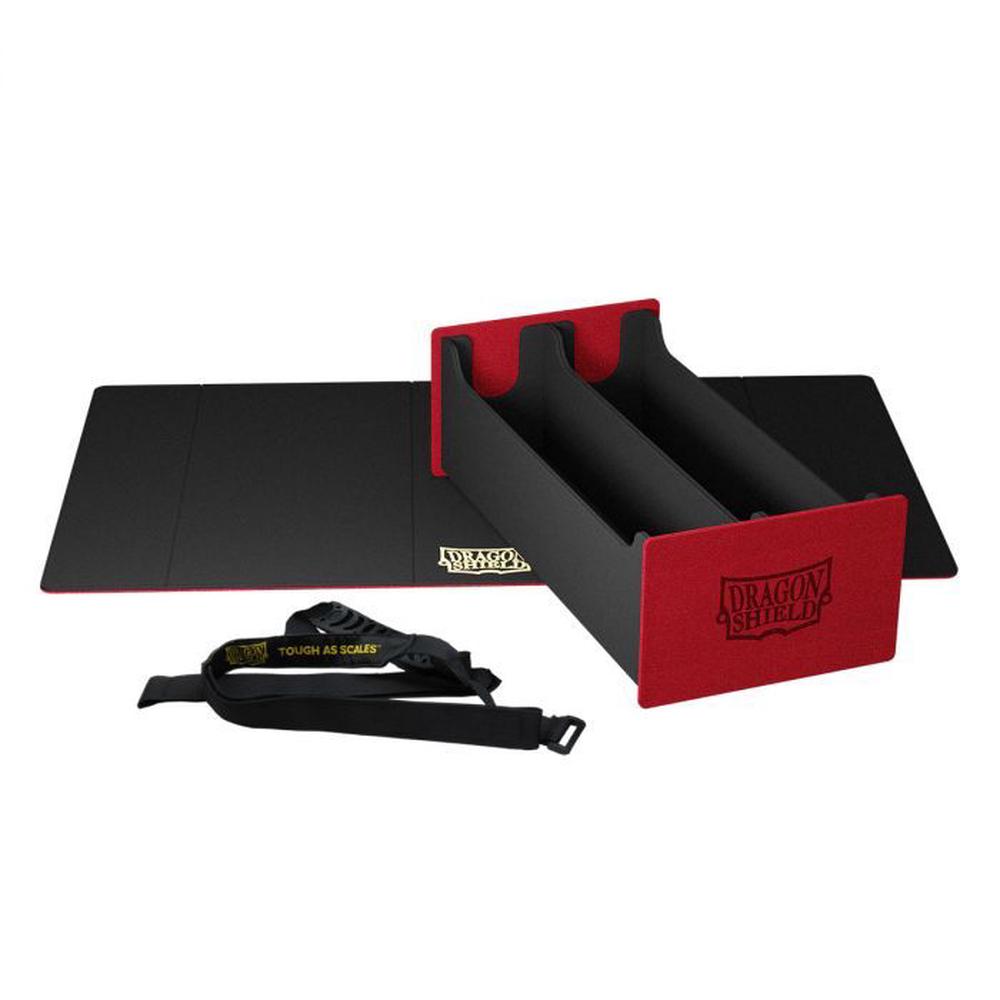 Magic Carpet XL - Double Deck Tray & Playmat (Red/Black) | Card Merchant Takapuna