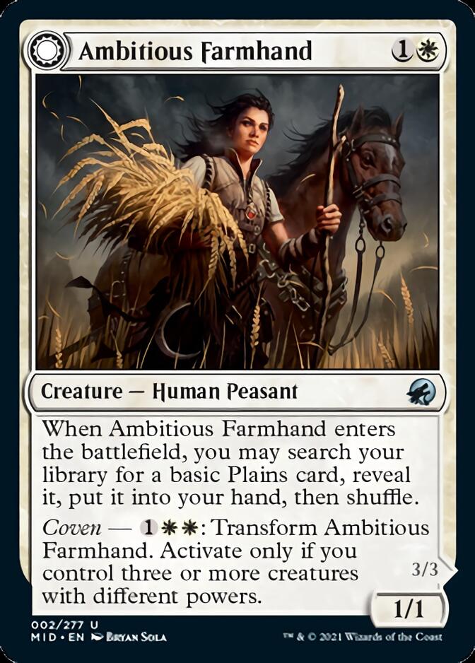 Ambitious Farmhand // Seasoned Cathar [Innistrad: Midnight Hunt] | Card Merchant Takapuna