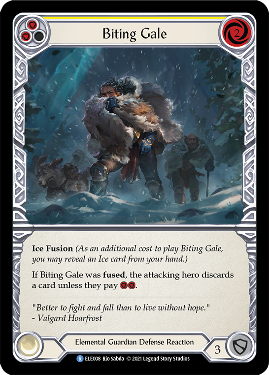 Biting Gale (Yellow) [ELE008] (Tales of Aria)  1st Edition Rainbow Foil | Card Merchant Takapuna