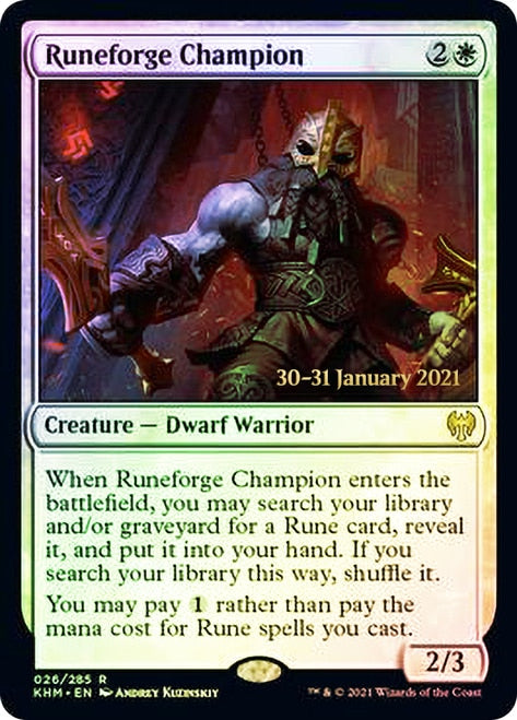 Runeforge Champion [Kaldheim Prerelease Promos] | Card Merchant Takapuna