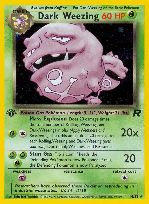 Dark Weezing (14/82) [Team Rocket 1st Edition] | Card Merchant Takapuna