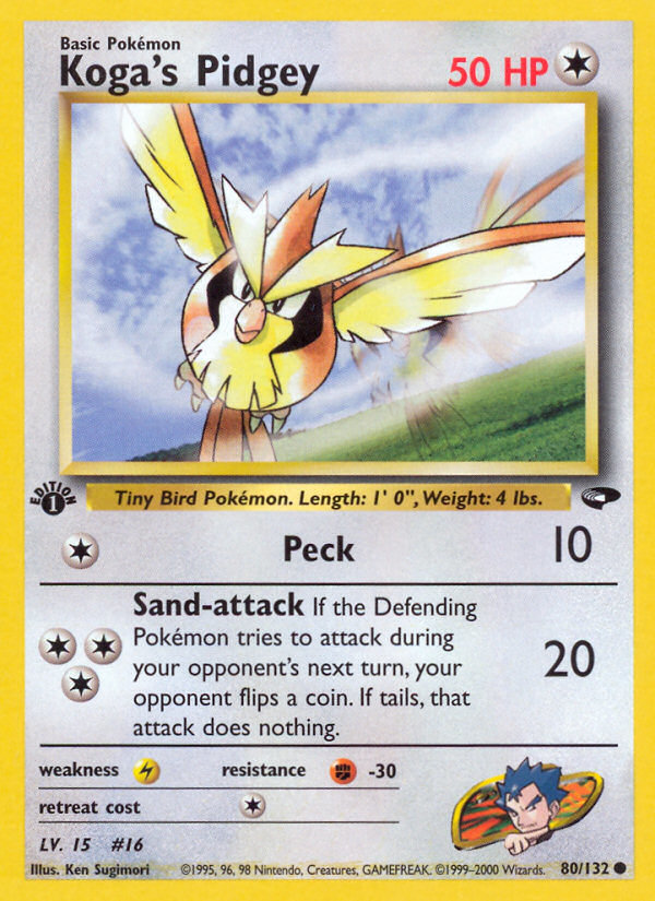 Koga's Pidgey (80/132) [Gym Challenge 1st Edition] | Card Merchant Takapuna