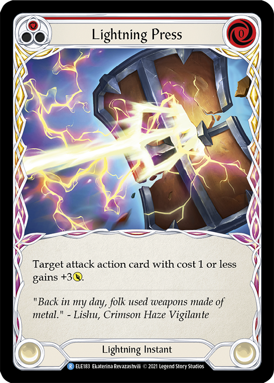 Lightning Press (Red) [ELE183] (Tales of Aria)  1st Edition Normal | Card Merchant Takapuna