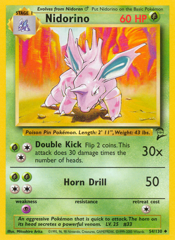 Nidorino (54/130) [Base Set 2] | Card Merchant Takapuna