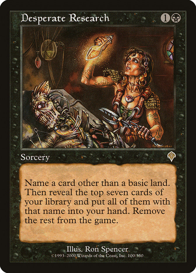 Desperate Research [Invasion] | Card Merchant Takapuna