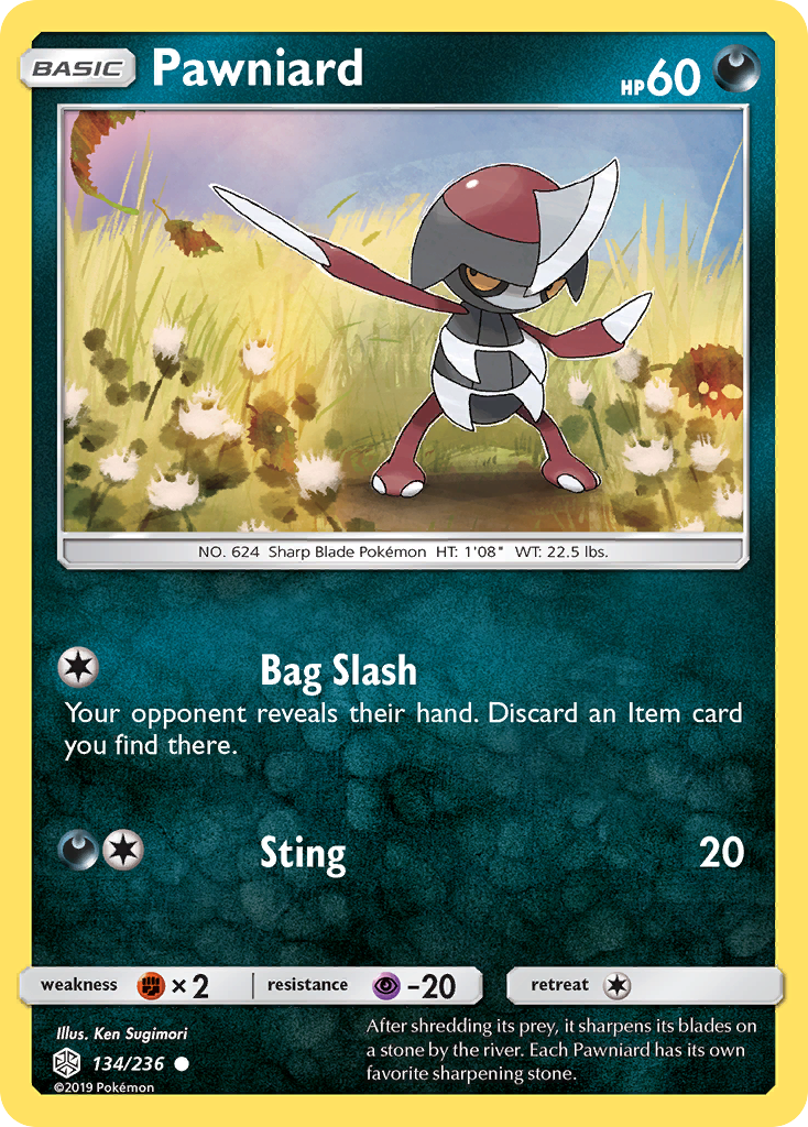 Pawniard (134/236) [Sun & Moon: Cosmic Eclipse] | Card Merchant Takapuna