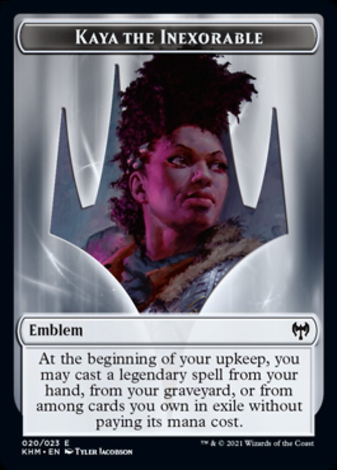 Kaya the Inexorable Emblem [Kaldheim Tokens] | Card Merchant Takapuna