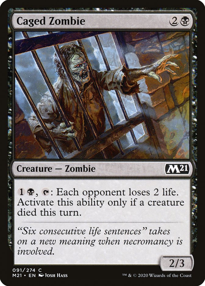 Caged Zombie [Core Set 2021] | Card Merchant Takapuna