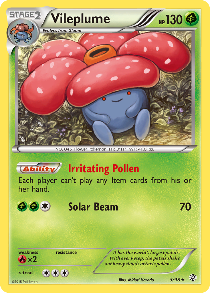 Vileplume (3/98) [XY: Ancient Origins] | Card Merchant Takapuna