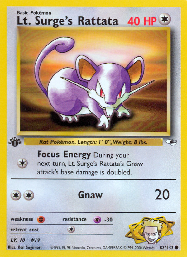 Lt. Surge's Rattata (82/132) [Gym Heroes 1st Edition] | Card Merchant Takapuna