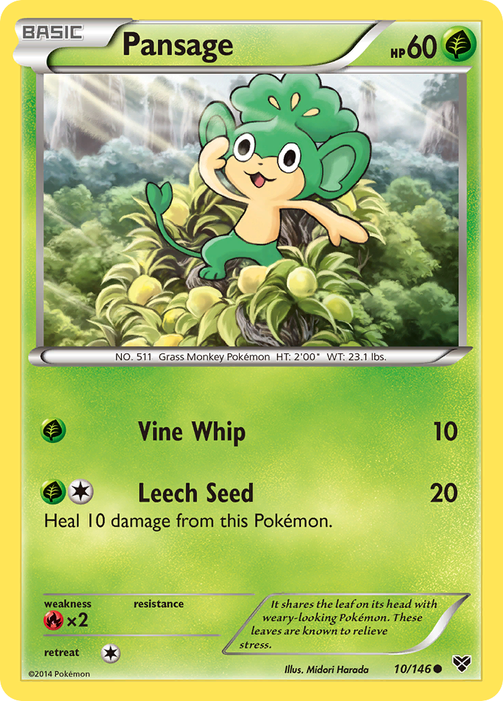Pansage (10/146) [XY: Base Set] | Card Merchant Takapuna