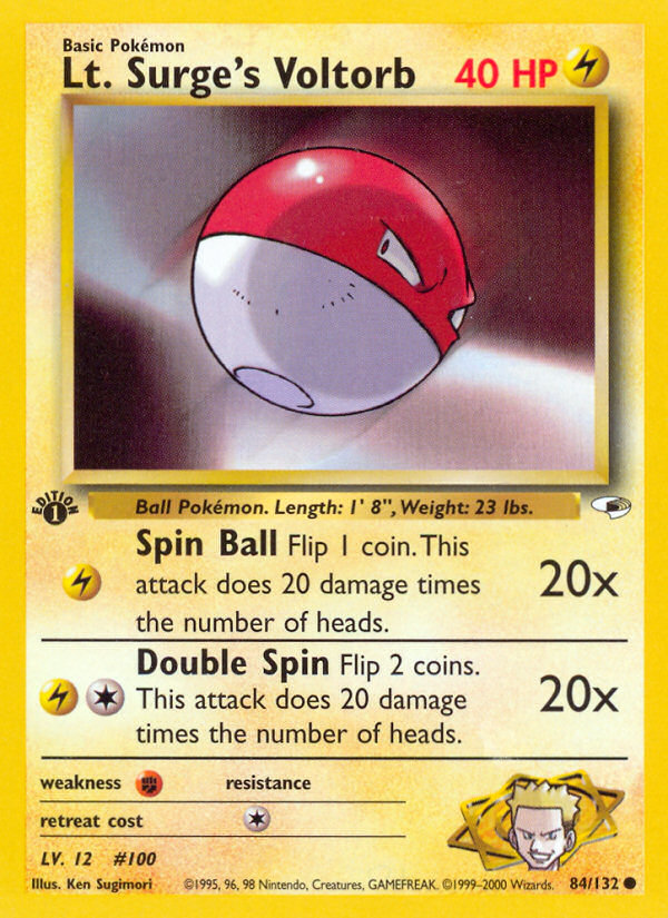 Lt. Surge's Voltorb (84/132) [Gym Heroes 1st Edition] | Card Merchant Takapuna