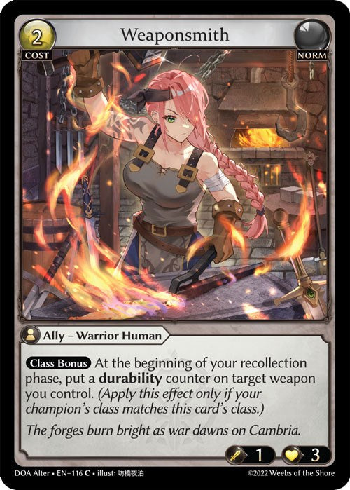 Weaponsmith (116) [Dawn of Ashes: Alter Edition] | Card Merchant Takapuna